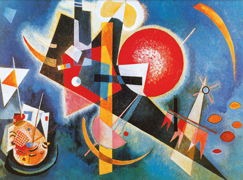 reproductie In blue van Kandinsky